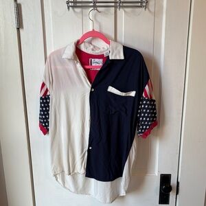 Camicia Patriotic Colorblock Button-Up Shirt‎